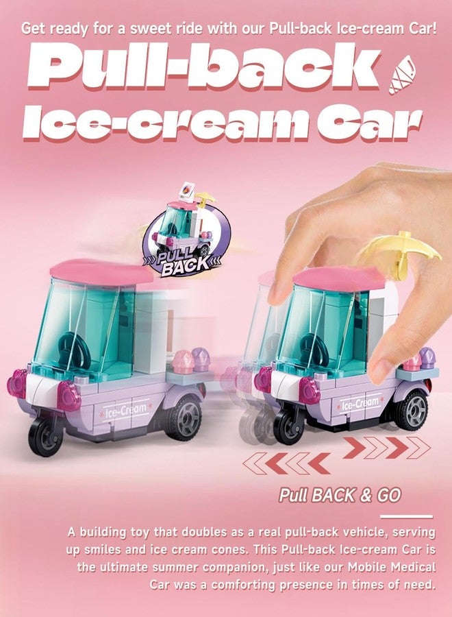 سلوبان مجموعة بناء سيارة إسعاف سلوبان فريندز للبنات من 6 إلى 12 سنة، مجموعة بناء سيارة إسعاف مستشفى مع 5 شخصيات مصغرة، متوافقة مع ليغو فريندز، هدية تعليمية STEM للأولاد والبنات، 477 قطعة - Image 3